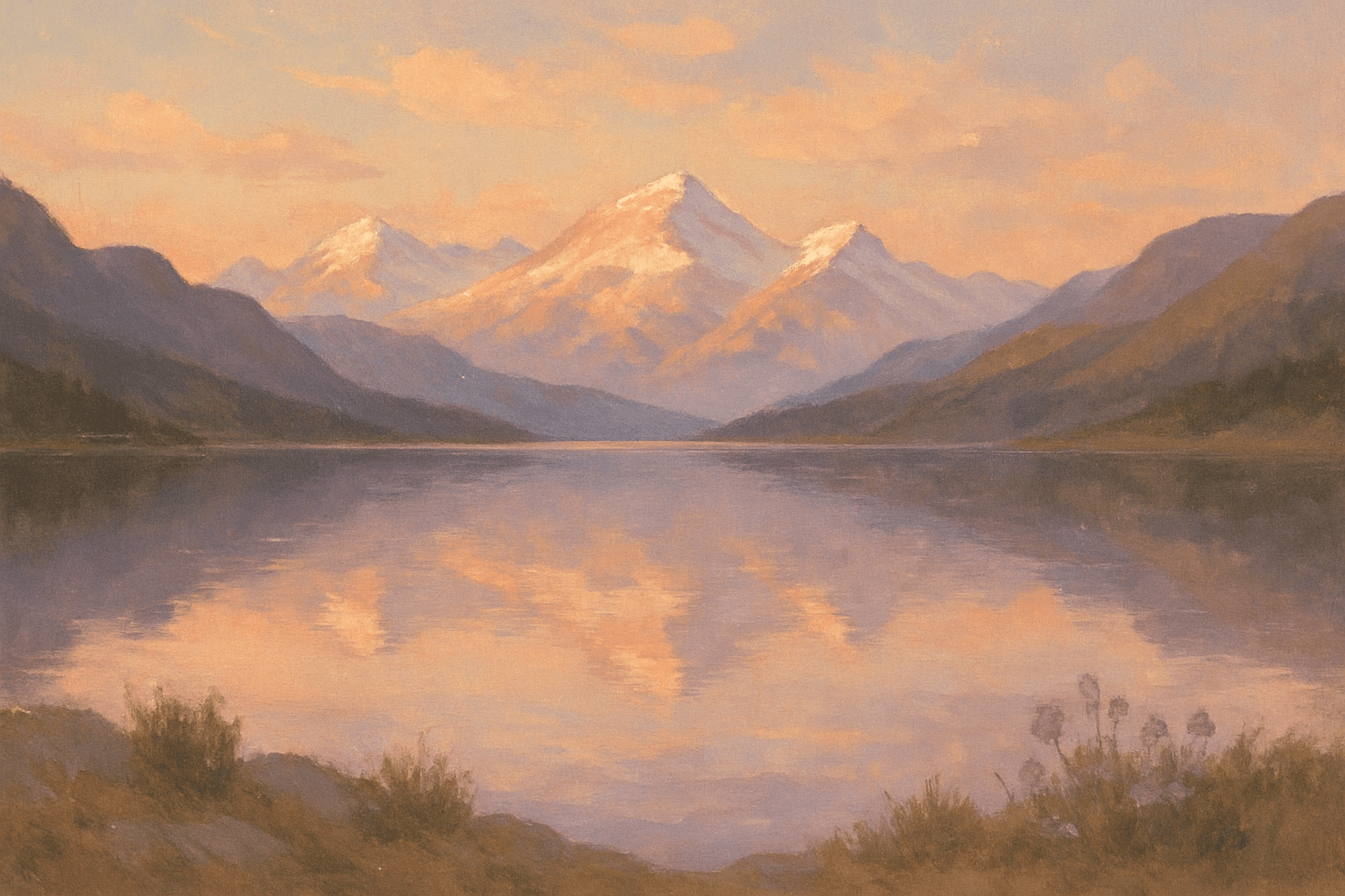 Montañas y un rio en el fondo